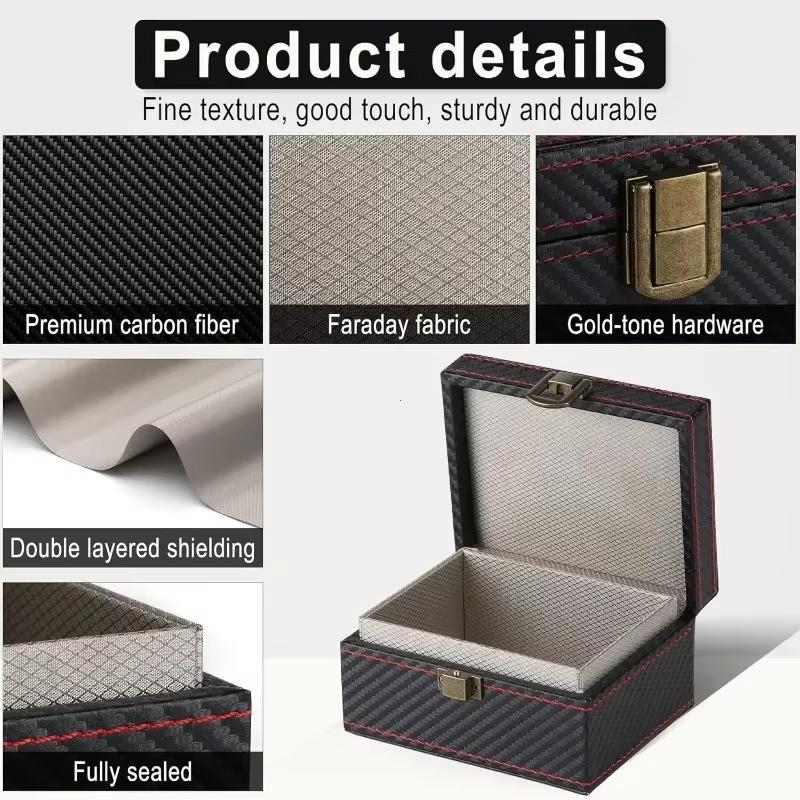 Anti Theft Faraday Box RFID Faraday Key Fob Signal Blocker Radiation-proof Mobile Phone Box Car Keyless Security Organizer