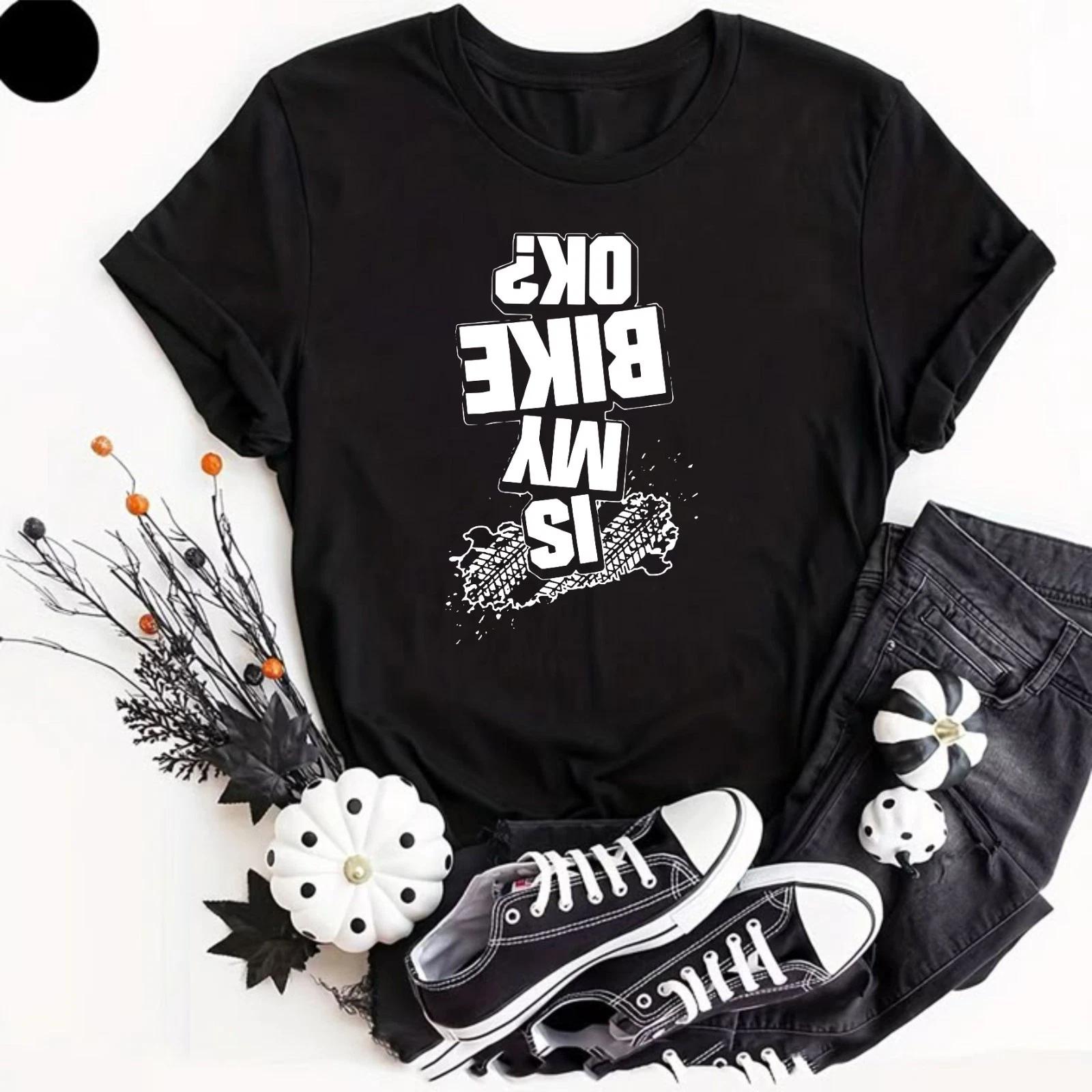 Funny Biker T Shirt Is My Bike OK? Upside Down Men Joke Accident Motorcycle Idea 2XL