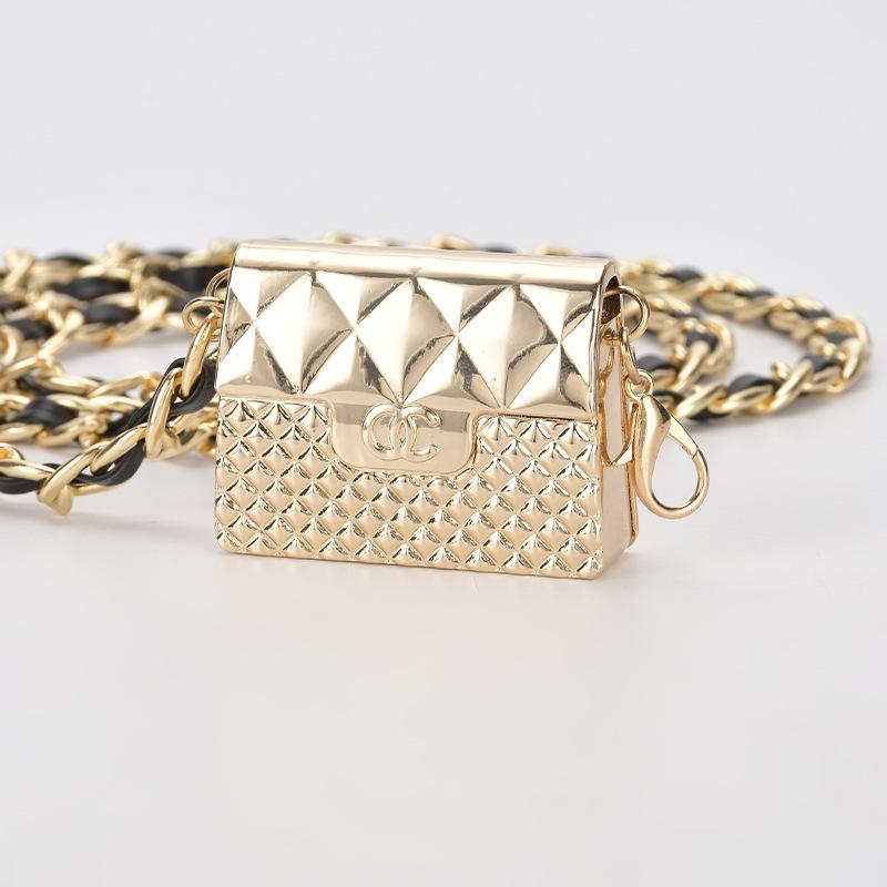 Xiaoxiang Style Waist Chain Accessories Belt Diamond Decoration Waist Bag Dress Leather Chain Belt Women's Decoration Fashion Trend