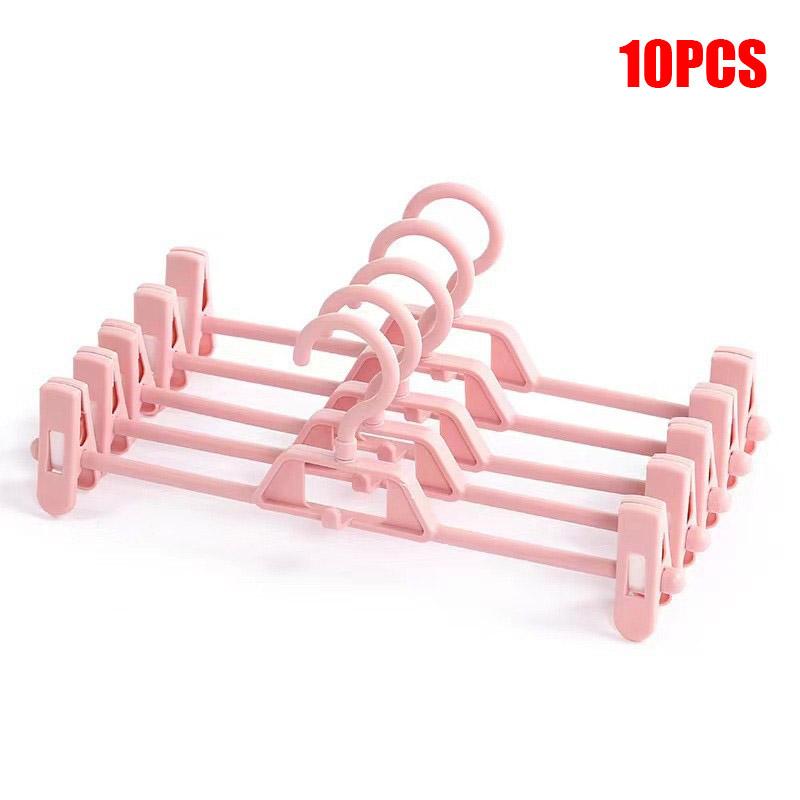 Efficient Pants Rack: 5-Tier Foldable Hanger with Non-Skid Clips & Adjustable Length for Skirts/Trousers Storage Household