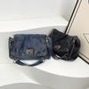 Niche denim tote bag new casual trend fashion chain oblique span shoulder bag simple versatile bag women