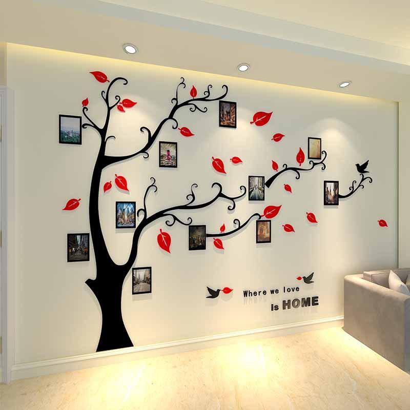 Photo Tree 3d Acrylic Three-dimensional Wall Sticker Living Room Sofa TV Background Wall Dining Room Entrance Bedroom Decoration Sticker
