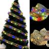 DIY Christmas Ribbon String Light Lace Bows Ribbon Lights Ornaments  Home Decor