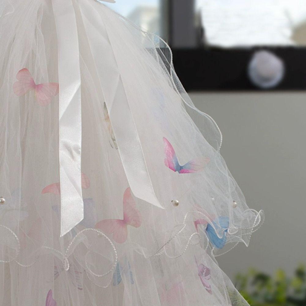 Butterfly Wedding Veils with Clip White Veil New Mesh Tulle  Bridal Veils Headdress Accessories