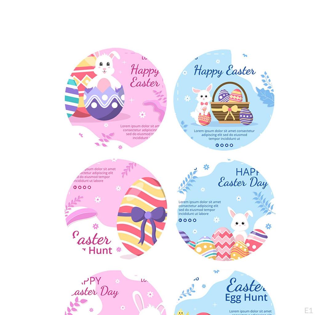 500 Cute Easter Egg Stickers Envelope Seal Seals Crafts for Birthday Packing Box Festival