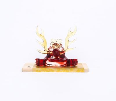 Craftsman House Helmet Ornament Small May Festival Tango No Sekku Handmade Glass - (Red Style) (Height 8cm) Doll, (Boys' Festival),