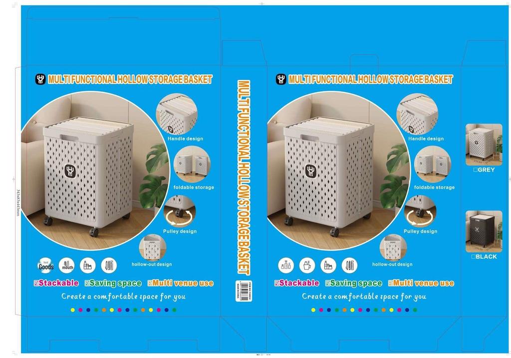 Portable Foldable Multi-functional Laundry Basket for Bathroom and Storage
