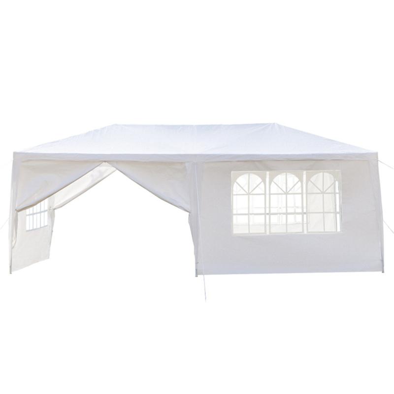 3x6m 6-sided 2 Doors Spiral Tube Pergola White Pe Cloth Strong Waterproof Tent For Household Wedding