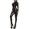 Body din piele pentru femei, salopetă din latex, salopetă sexy, costum complet, cu mânecă lungă, jambiere, lenjerie erotică, îmbrăcăminte de club