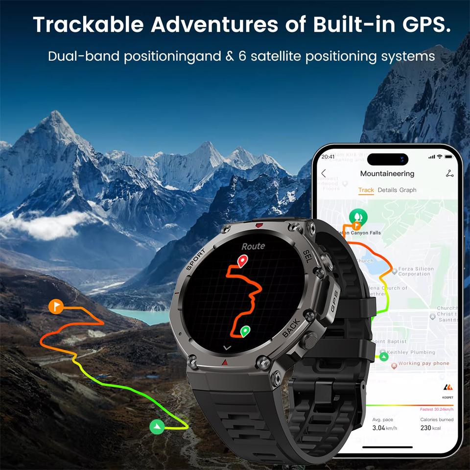 Brand-New Superior-Grade Outdoor Premium-Quality Gps First-Class Smart Superior-Grade Watch First-Class Men Top-Grade 143" Superior-Grade Amoled