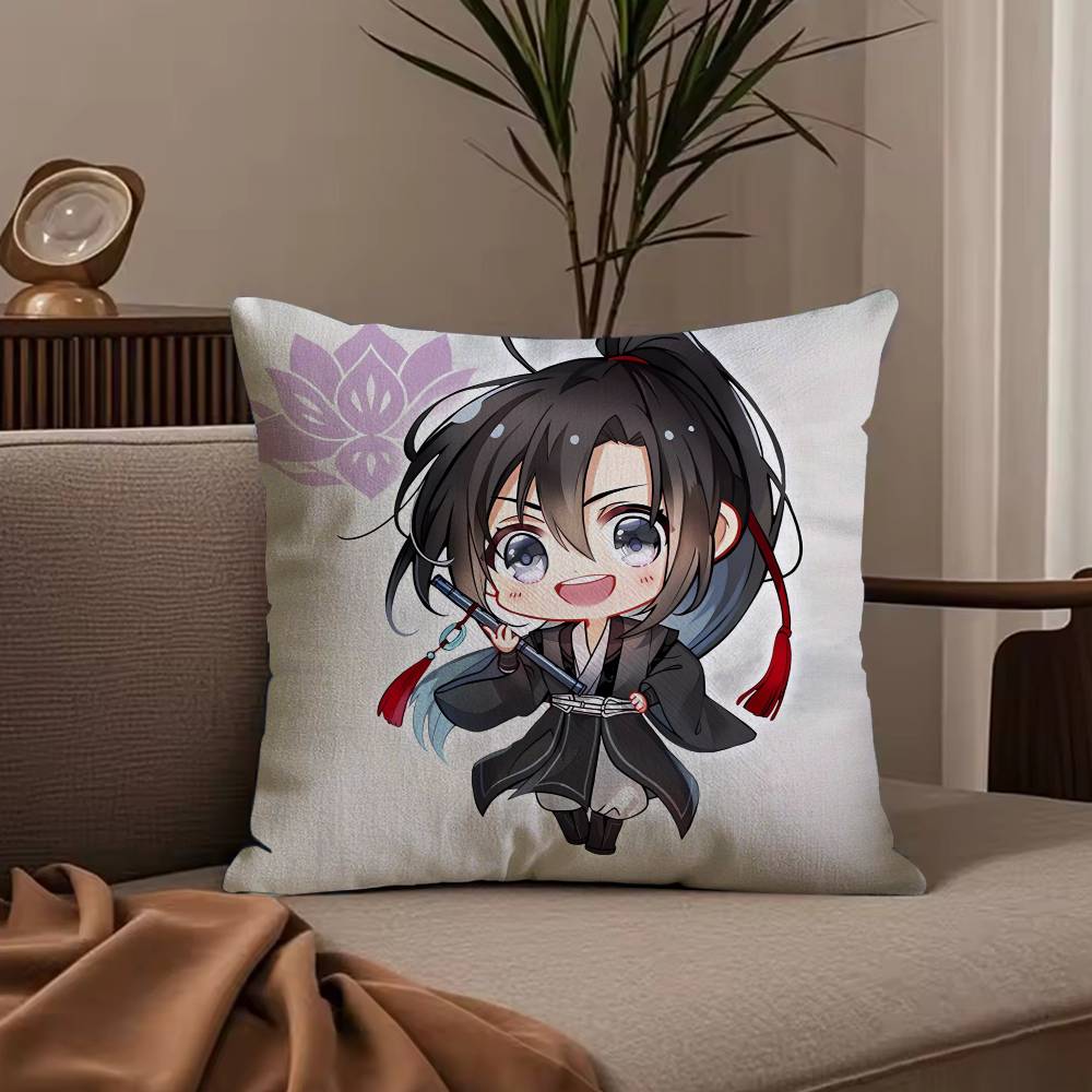 New Arrival Mo Dao Zu Shi Pillow Case Anti-dustmite Pillowcase Invisible zipper silky short plush Sofa cushion cover