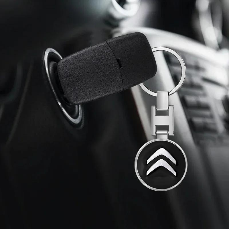Luxury Car Keychain Car Keychain Car Emblem Logo Auto Accessories For Citroen C1 C3 C4 Grand Picasso C4L C5 C6 C8 VTS Aircross