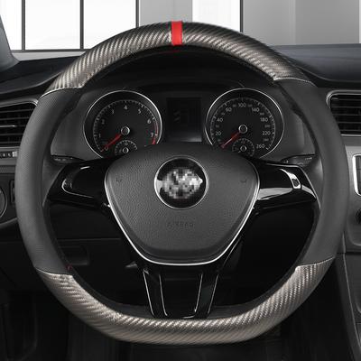 Carbon Fiber + Kožený potah na volant do auta 38CM Protiskluzový proti opotřebení odolný proti potu Móda Sportovní potah na volant