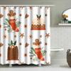 Christmas-Themed Shower Curtain With Festive Designs Featuring Gingerbread Men, Christmas Stockings, And Holiday Treats Perfect