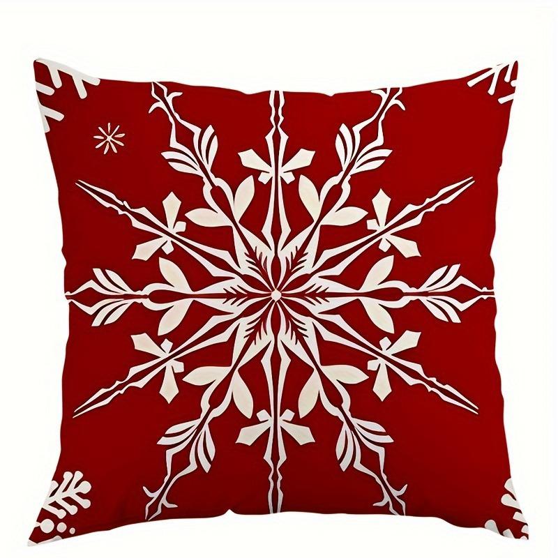Christmas Decoration Pillow Cover Snowflake Pattern Printing Living Room Sofa Cushion Cover Room Home Party Decoration