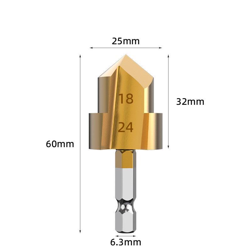 Hexagonal PPR Step Drill Bit - Multi-Layer Countersink & Deburrer (20/25/32)