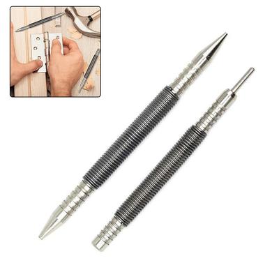 Dual Head Spring Nail Set Drilling Tool Hinge Pin Nail Remover Double Headed Spring Nail Hammerless Nail Tool Hand Tools