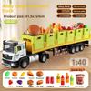 Alloy Transport Truck Toy Set For Kids With Lights And Sound For Playroom Fun