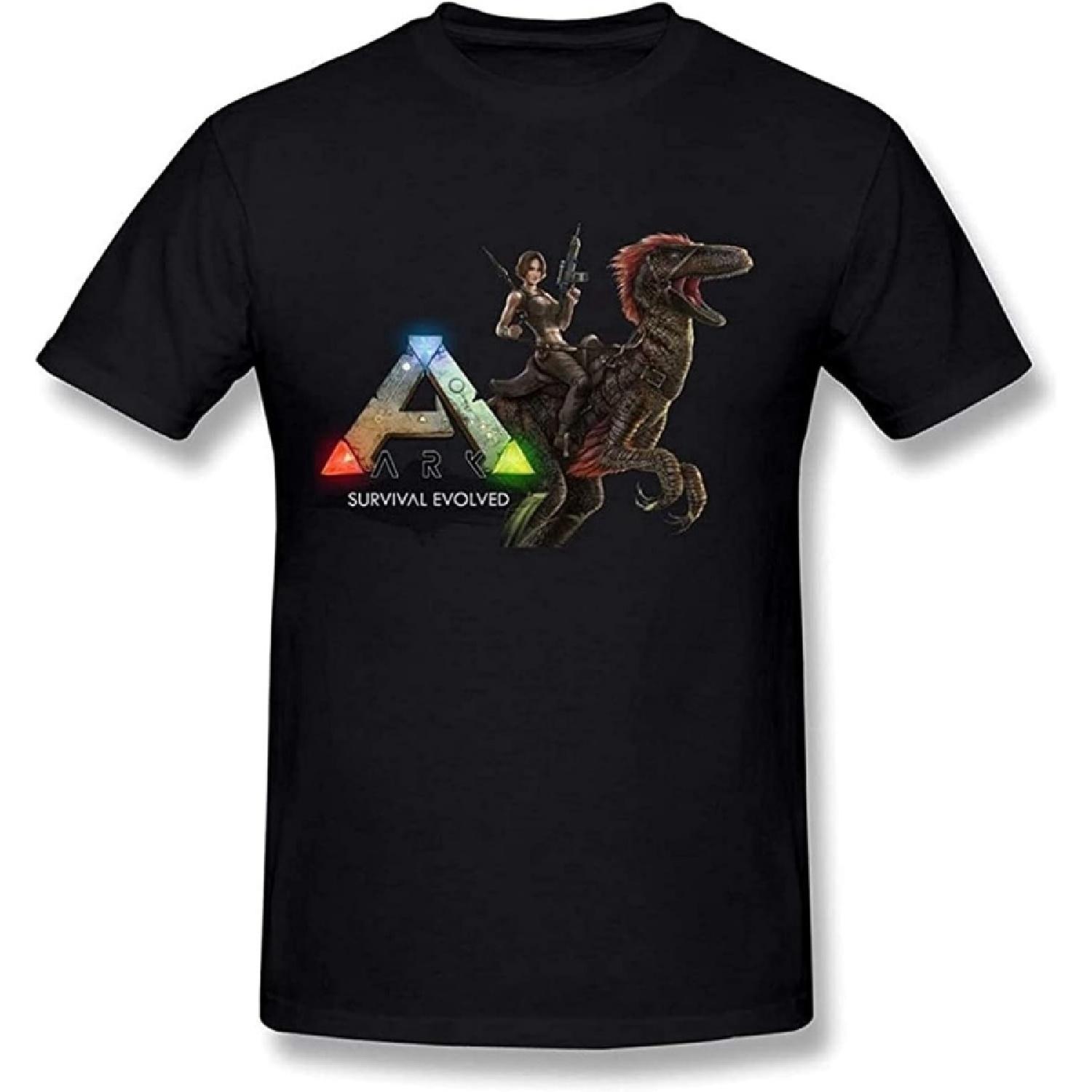 

Ark Survival Evolved Game Pullover Men s Crewneck T-Shirt Short Sleeve Top Unisex Pure Cotton Tee Black XXXXXL різнокольоровий