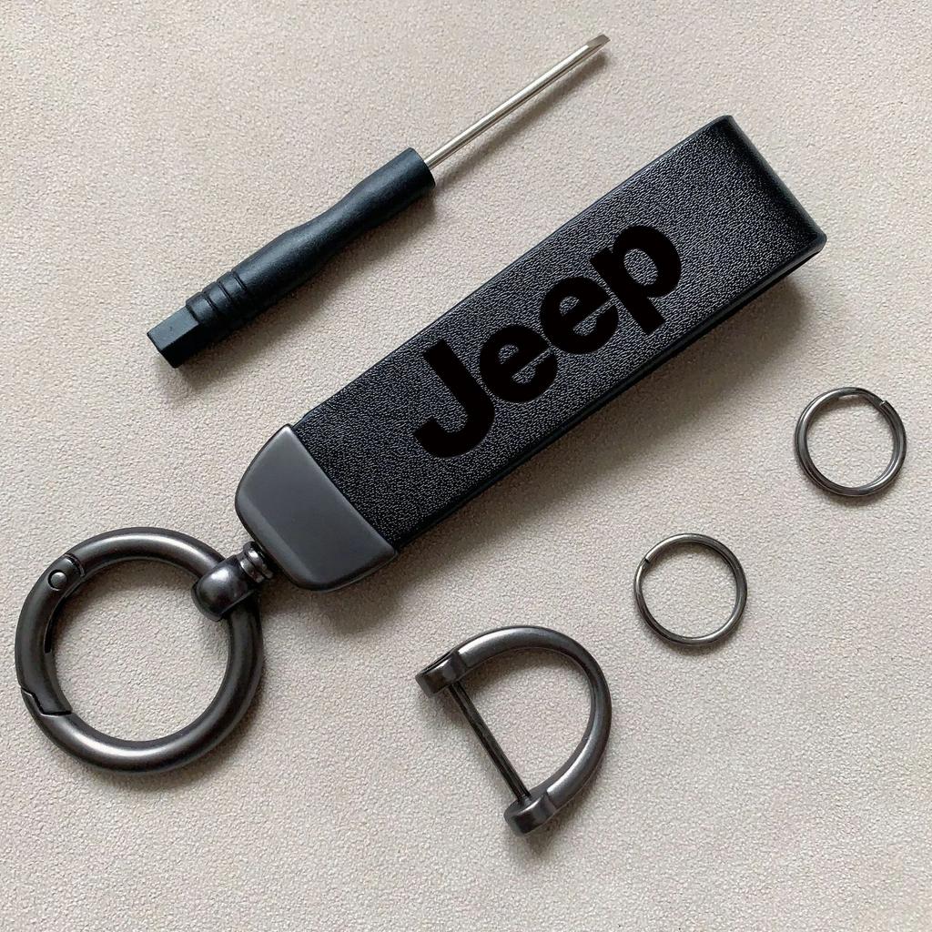 Per Auto Jeep Portachiavi ad Anello in Pelle Vintage Catena in Lega di Zinco Chiave per Jeep Grand Cherokee Wrangler JK Gladiator Compass Renegad