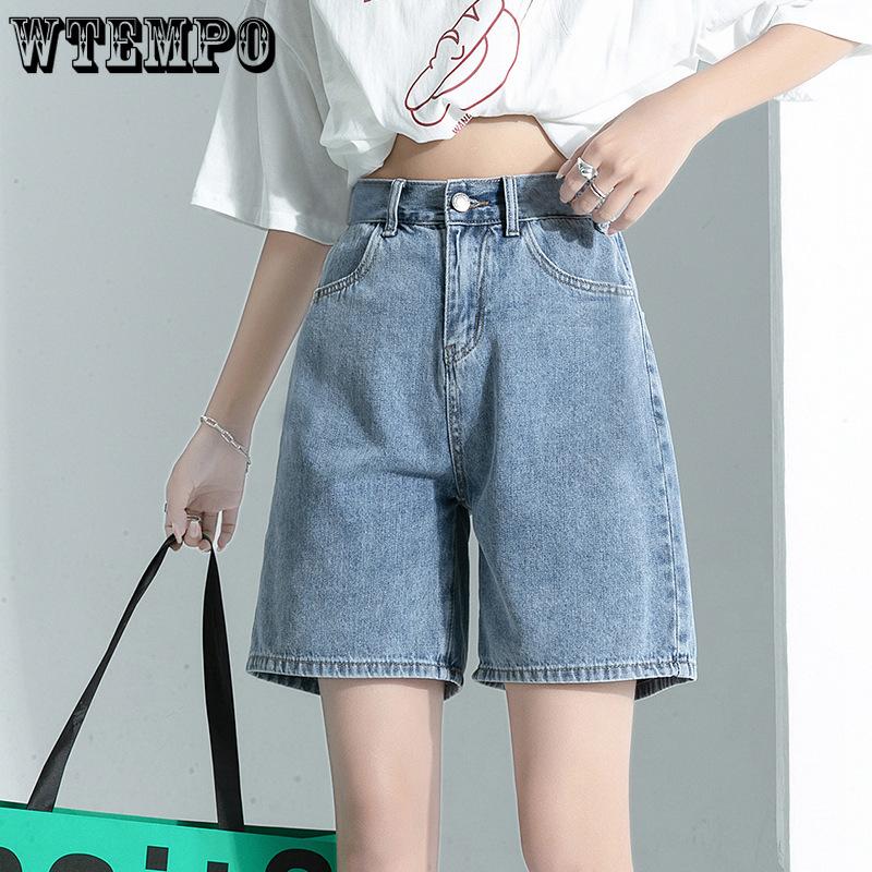 

Summer Denim Shorts for Women High Waist Slimming Straight Leg Wide Leg Loose Cycling Shorts 2XL