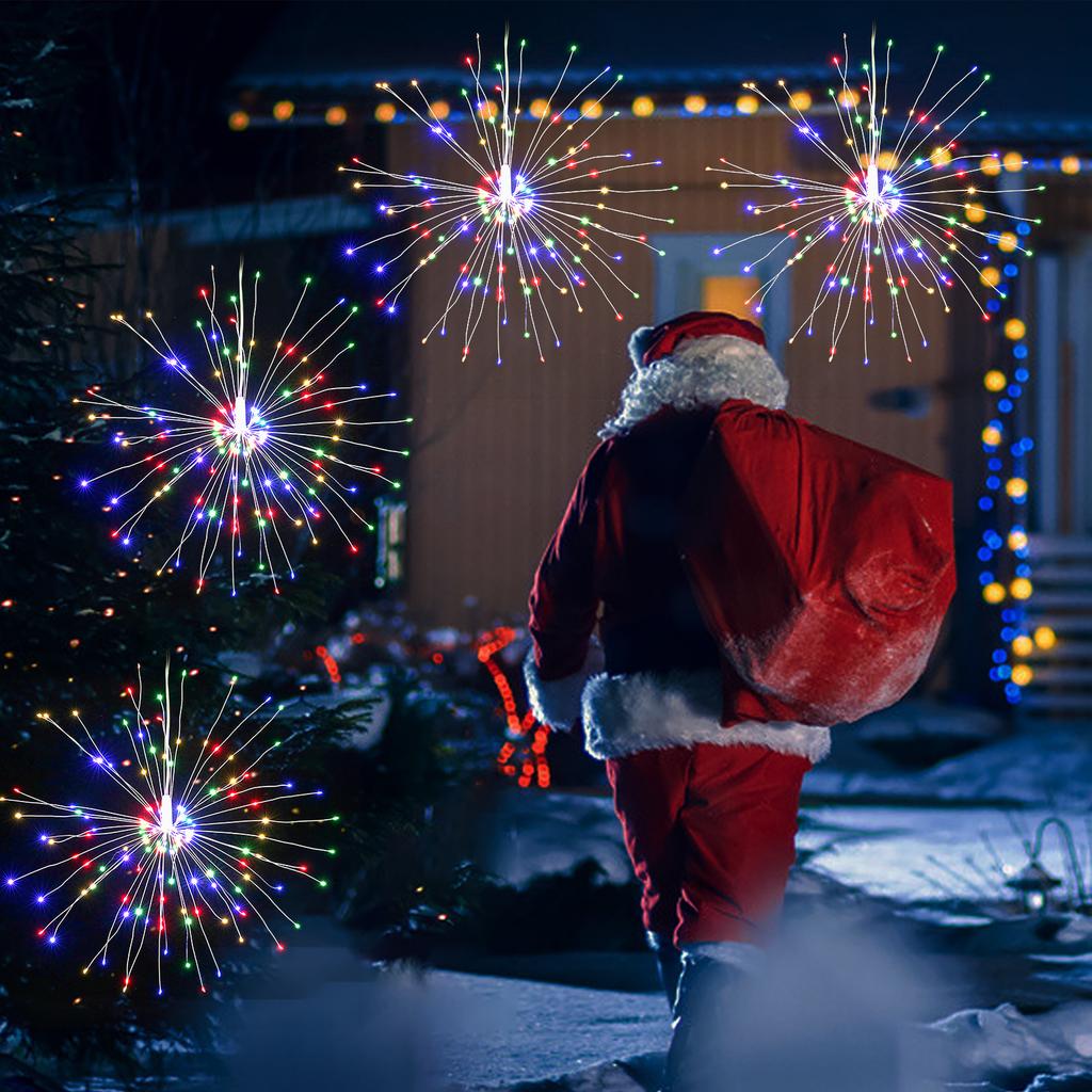 2Pcs Feuerwerk Licht 150 LEDs Weihnachten String Lichter mit Fernbedienung Dekorative Hängen