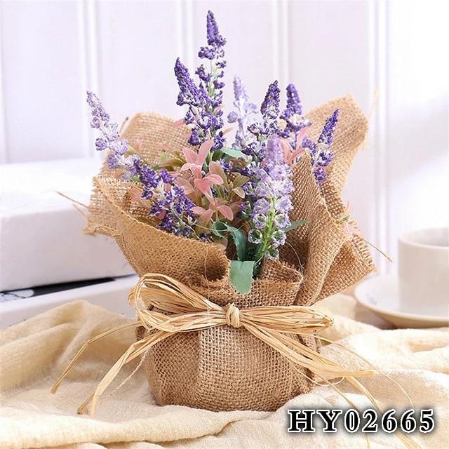 

Імітація льону Квіткова композиція в горщику Штучна квітка Декорація Весільна декорація Букет із сухоцвітів Штучна квітка HY02665