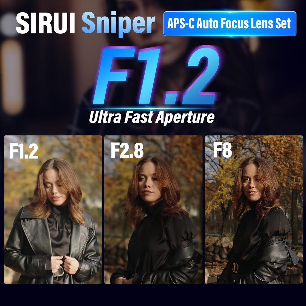 SIRUI Sniper 33mm Autofocus Camera Lens for Series Lens, F1.2 Wide-Angle APS-C A5, A6, A7, FX, A9, ZV-E (E-Mount, Black)