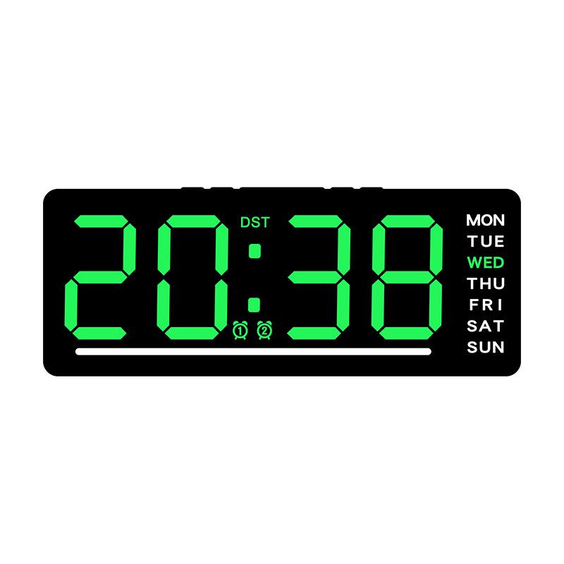 Digital LED Alarm Clock Date TEMP Brightness Adjustment Electronic Clock Kids Bedside Mute Snooze Clock 12/24H USB Powered
