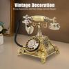 Retro Antique Home Landline Phone, Vintage Desktop Telephone with Dial, Retro Phone Suitable for Office and Café