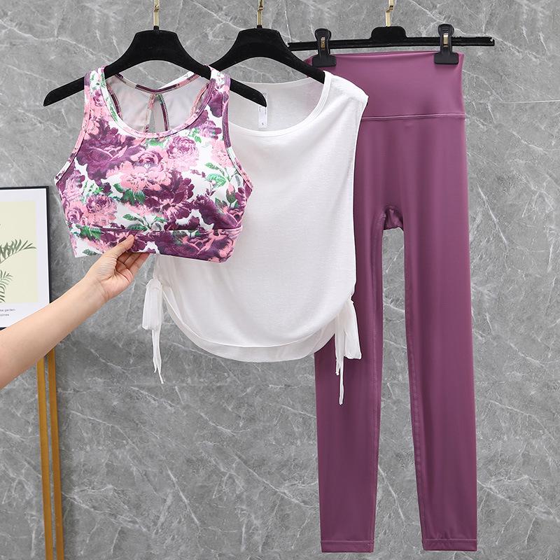 

2025 Cross-border Yoga Set: Chest Pad Wrap Vest & High Waist Hip Lift Pants Medium