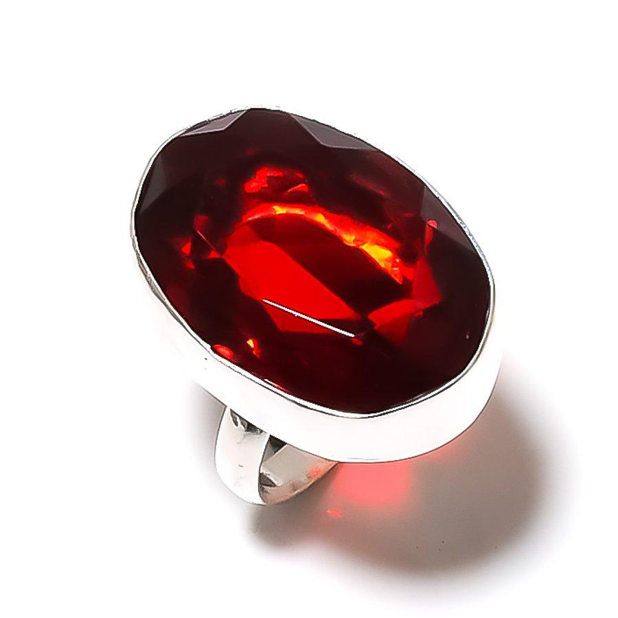 Mozambique Garnet Gemstone Handmade 925 Sterling Silver Jewelry Ring Size 7 Z9z46