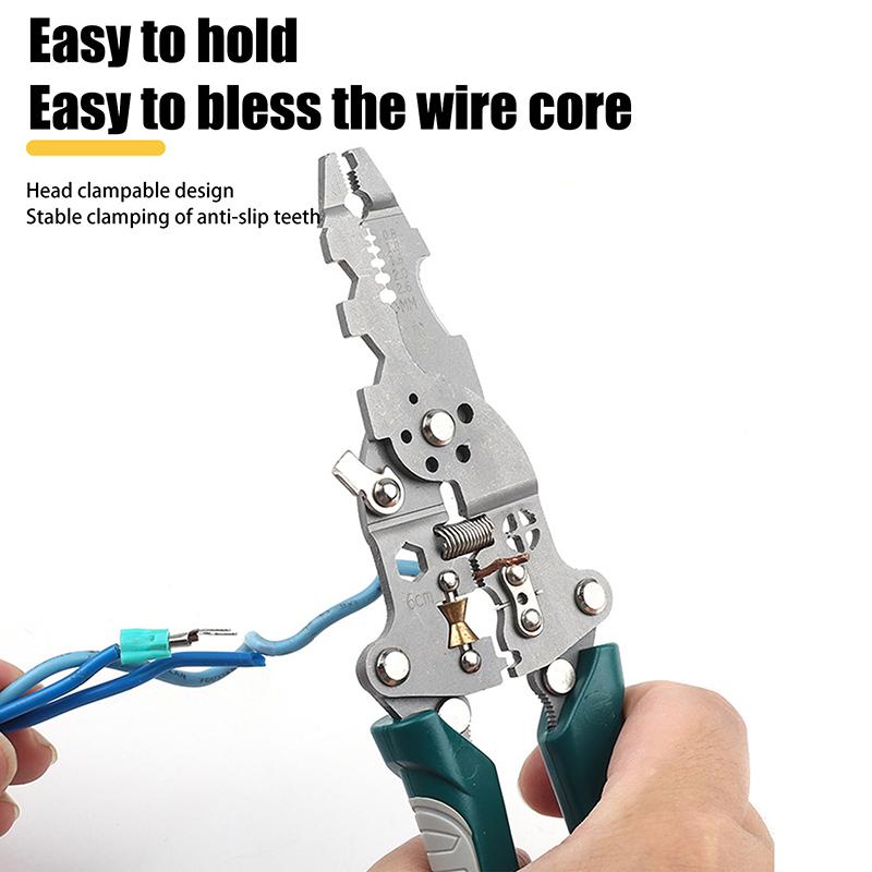 1Pcs Multifunctional Foldable Wire Stripper Crimper Cable Cutter Pliers Electrician Cable Cutting Wiring Pulling Stripping Tools