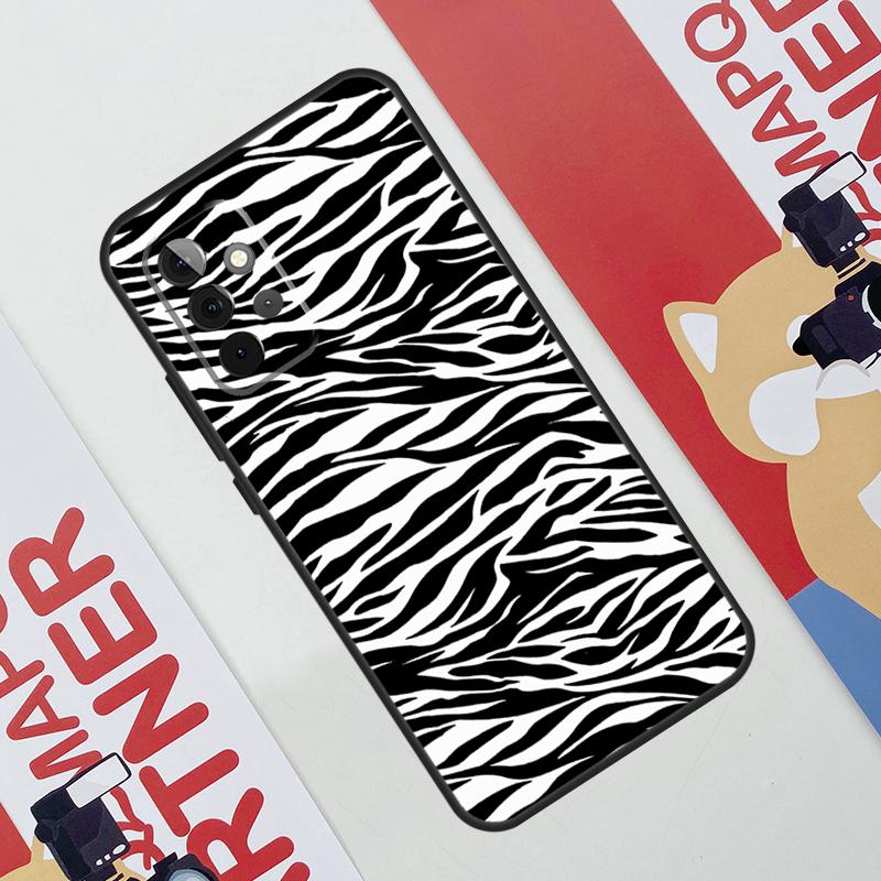 Zebra Stripe Print Case For Samsung Galaxy A36 A35 A55 A06 A16 A26 A56 A53 A32 A52 A33 A13 A14 A34 A54 A17 A15