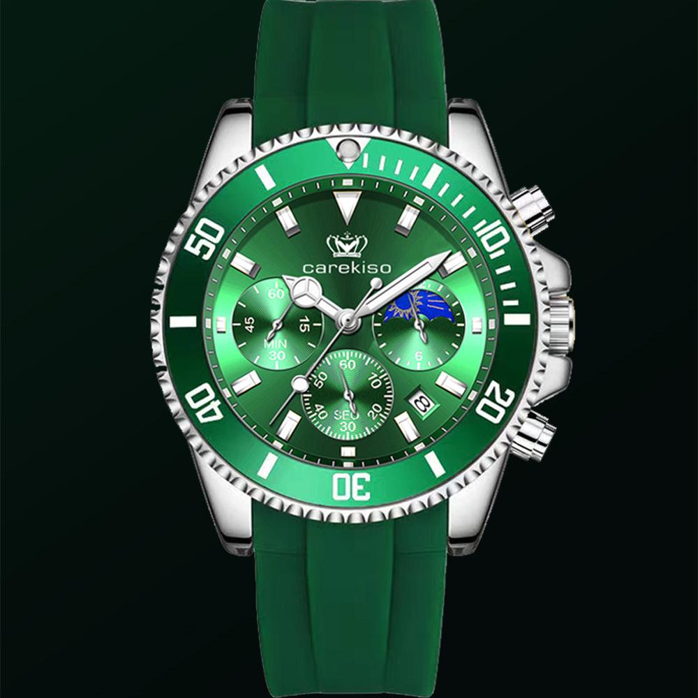 MEGALITH Orologio Uomo Acciaio Cronografo Argento Orologi da Polso