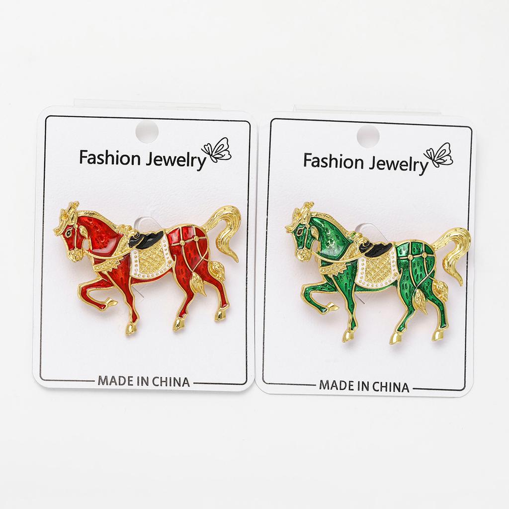 Enamel Horse Brooch for Women Animal Lapel Pins Party Accessories Valentine's Day Gifts