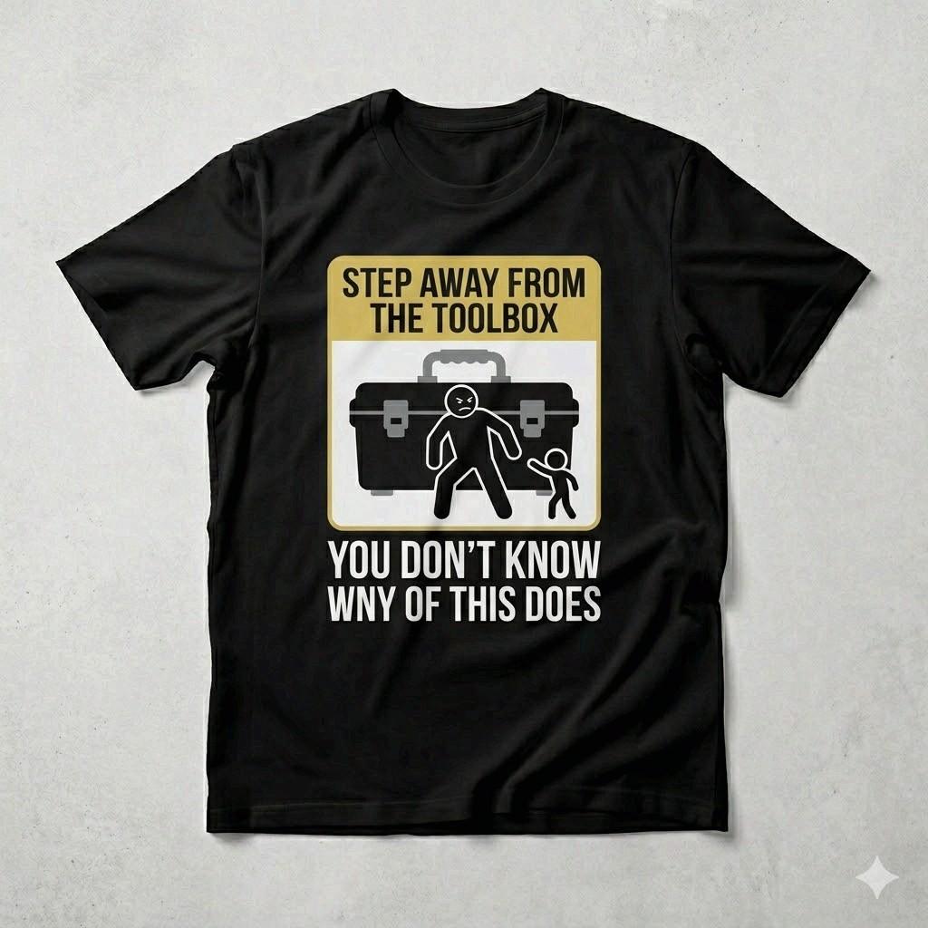 Step Away From The Toolbox Funny Dad Garage Humor Black Shirt XXXXL