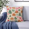 Christmas Gingerbread Pattern square Jacquard Pillow Cover for Sofa Office Waist Cushion Cover Home Decorative Pillowcase