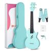 Enya Nova U Concert Set with and Spare Strings 23-inch Beginner's (Carbon Fiber) Case, Strap, Capo, (Blue)