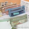 Transparent Double-Layer Mesh Pencil Case - Large Capacity Stationery Bag for Students