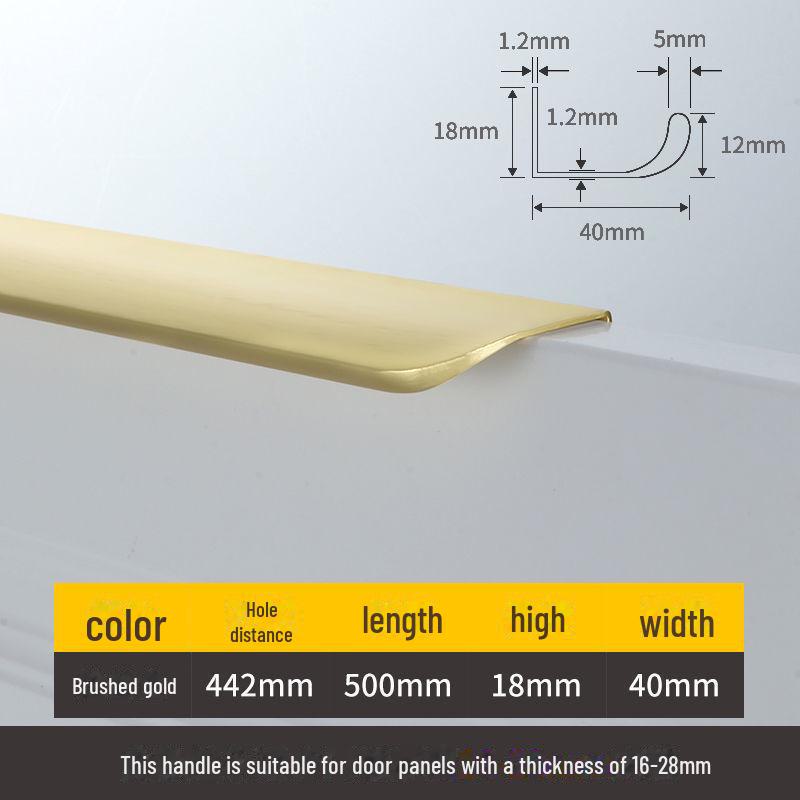 

Гладкий вигнутий край, потовщений довгий ящик шафи та ручка шафи