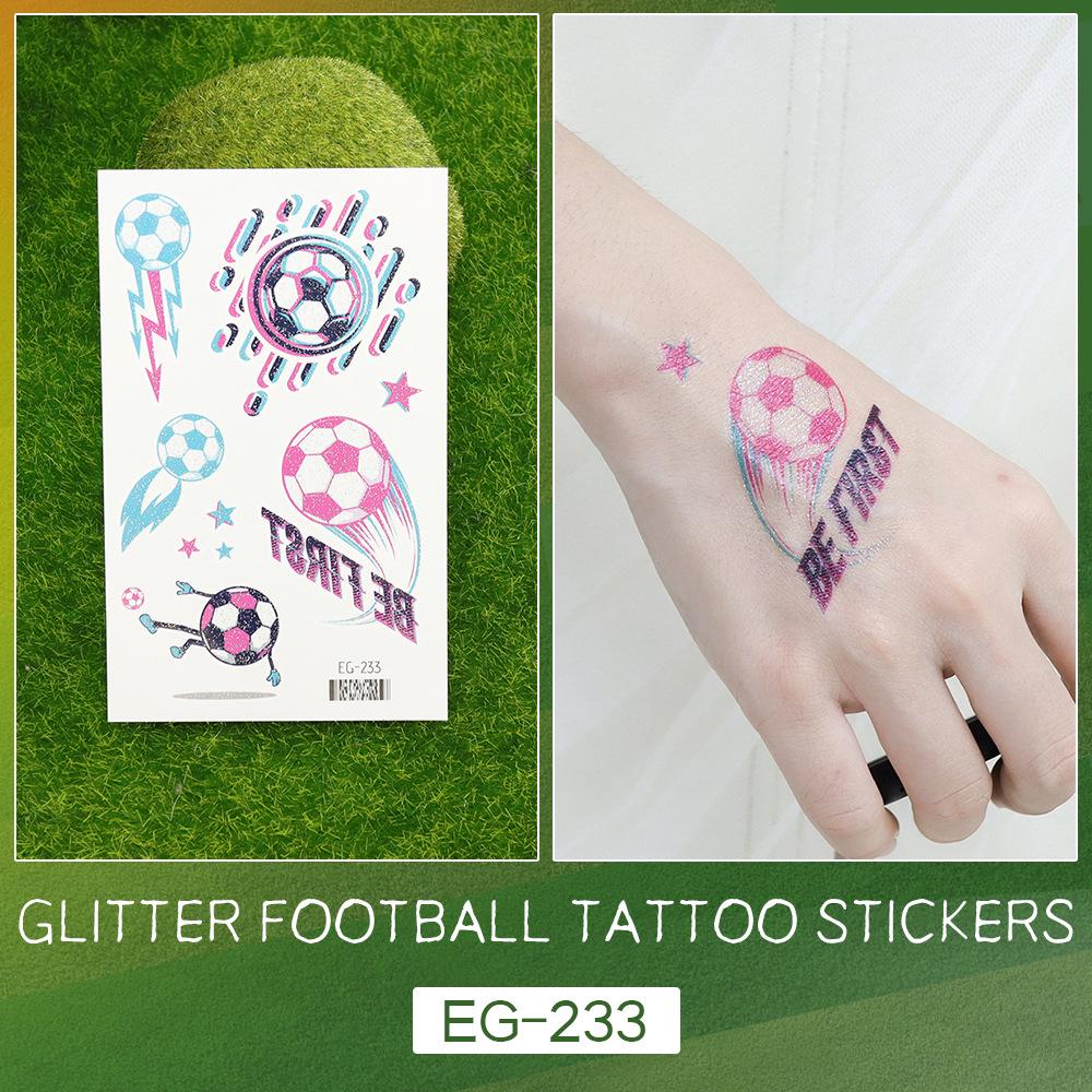 2026 World Cup Waterproof Glitter Football Face Tattoos