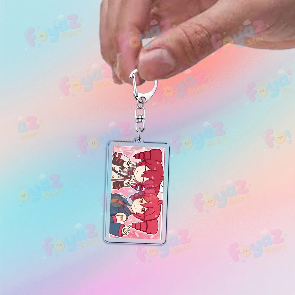 Cute Anime Girl Kasane Teto Keychain Accessories Bag Kawaii Manga Key Ring Chains Jewelry Fans Friends Birthday Gifts