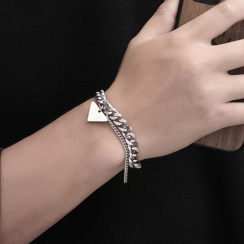 Nytt armbånd i titan stål for menn Tide Enkelt armbånd for menn