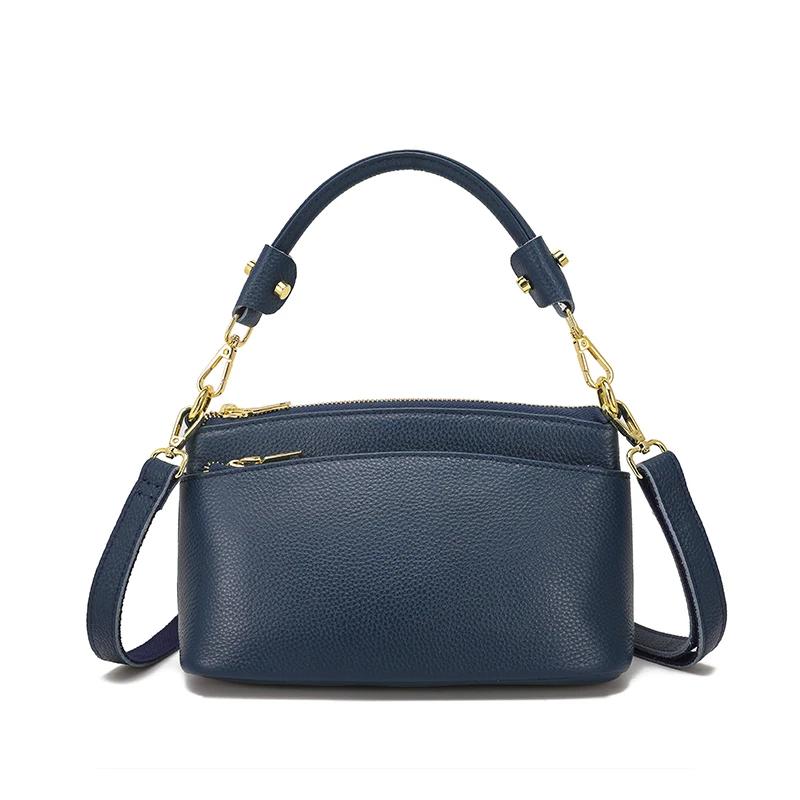 Women Cowhide Genuine Leather Shoulder Bag Lady Luxury Designer Fashi Retro Bags Female Cow Real Leather Handbag for Ladies