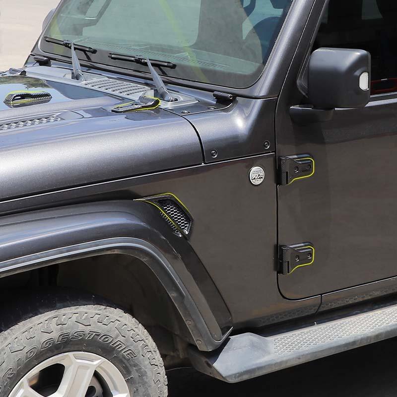 ABS Car Leaf Panel Air Vent  Decoration Tailgate Glass Hinge Tailgate Handle Shell Cover For Jeep Wrangler JL 2018 Up 4-Door  Exterior Accessories