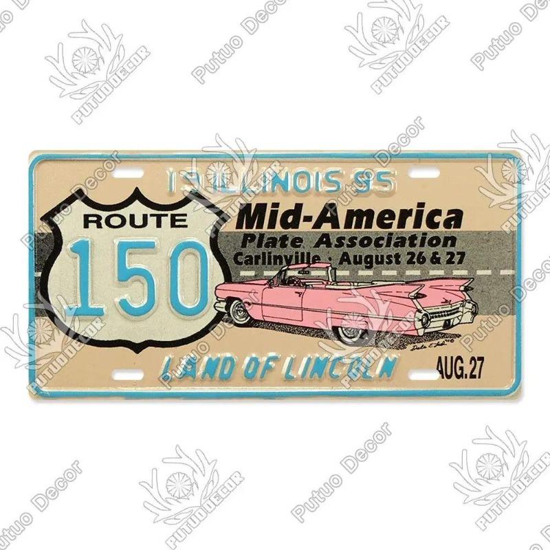 Metal Souvenir License Plate City Sign 15x30cm