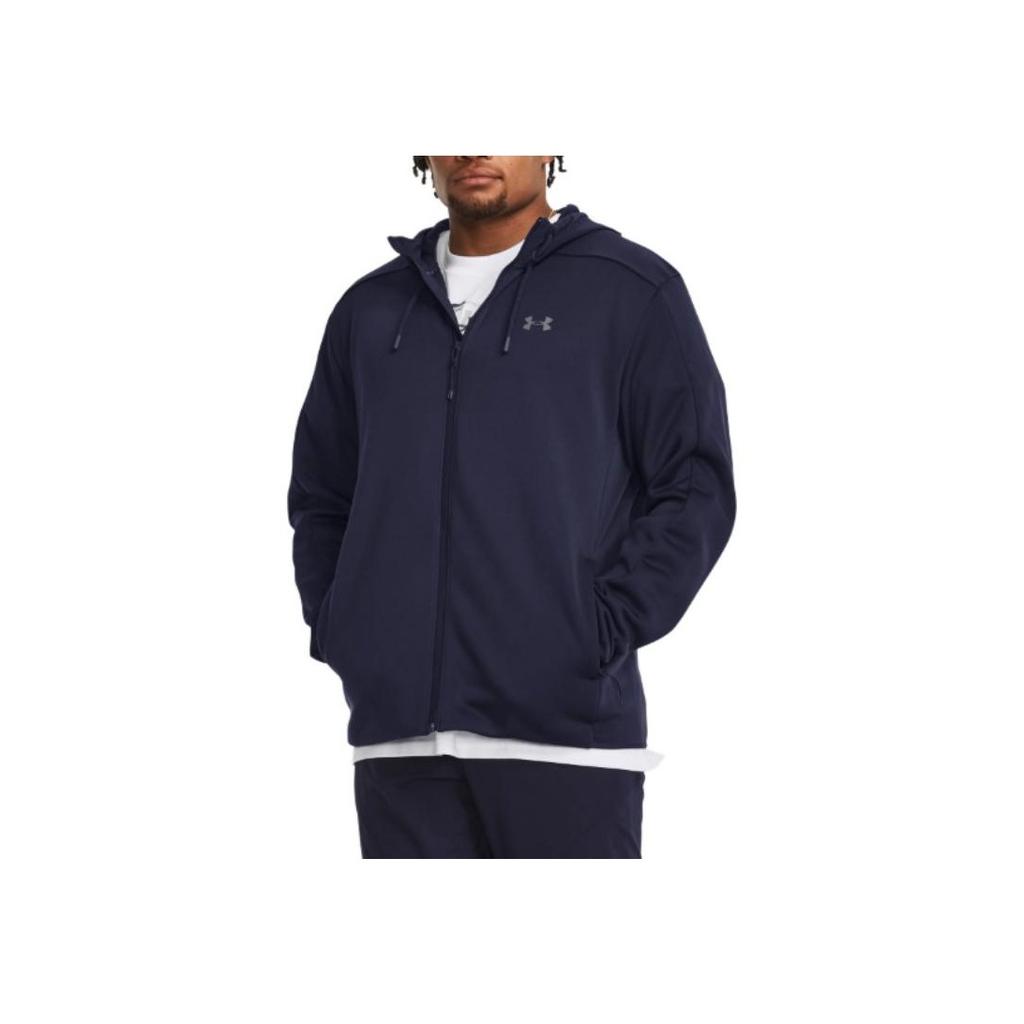 Under Armour Solid Color Hooded Long Sleeve Jacket Men Outerwear Blue 1378824-410