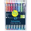 Stylo À Bille - Slider - Basic XB - Pochette 8 Pièces - Offre 6+2 - Couleurs Assorties