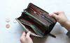 Dakota Long Wallet with Genuine Green Women's L-Shaped Zipper, Leather, (Brick (44))